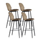 Scandinavian Matte Finish Leather Bar Stool Low Back Home Stool Light Brown Set of 4 Clearhalo 'Bar Furniture' 'Bar Stools' 'bar_stools' 'Furniture' 'furniture_bar_stools' 'Kitchen & Dining Furniture' 4875499