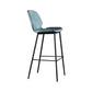 Scandinavian Matte Finish Leather Bar Stool Low Back Home Stool Ocean Blue 1 Piece Clearhalo 'Bar Furniture' 'Bar Stools' 'bar_stools' 'Furniture' 'furniture_bar_stools' 'Kitchen & Dining Furniture' 4875500