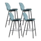 Scandinavian Matte Finish Leather Bar Stool Low Back Home Stool Ocean Blue Set of 4 Clearhalo 'Bar Furniture' 'Bar Stools' 'bar_stools' 'Furniture' 'furniture_bar_stools' 'Kitchen & Dining Furniture' 4875504