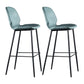 Scandinavian Matte Finish Leather Bar Stool Low Back Home Stool Blue Set of 2 Clearhalo 'Bar Furniture' 'Bar Stools' 'bar_stools' 'Furniture' 'furniture_bar_stools' 'Kitchen & Dining Furniture' 4875509