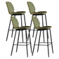 Scandinavian Matte Finish Leather Bar Stool Low Back Home Stool Green Set of 4 Clearhalo 'Bar Furniture' 'Bar Stools' 'bar_stools' 'Furniture' 'furniture_bar_stools' 'Kitchen & Dining Furniture' 4875515