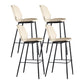 Scandinavian Matte Finish Leather Bar Stool Low Back Home Stool White Set of 4 Clearhalo 'Bar Furniture' 'Bar Stools' 'bar_stools' 'Furniture' 'furniture_bar_stools' 'Kitchen & Dining Furniture' 4875518