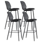 Scandinavian Matte Finish Leather Bar Stool Low Back Home Stool Dark Gray Set of 4 Clearhalo 'Bar Furniture' 'Bar Stools' 'bar_stools' 'Furniture' 'furniture_bar_stools' 'Kitchen & Dining Furniture' 4875521