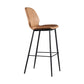 Scandinavian Matte Finish Leather Bar Stool Low Back Home Stool Orange 1 Piece Clearhalo 'Bar Furniture' 'Bar Stools' 'bar_stools' 'Furniture' 'furniture_bar_stools' 'Kitchen & Dining Furniture' 4875522
