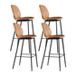 Scandinavian Matte Finish Leather Bar Stool Low Back Home Stool Orange Set of 4 Clearhalo 'Bar Furniture' 'Bar Stools' 'bar_stools' 'Furniture' 'furniture_bar_stools' 'Kitchen & Dining Furniture' 4875524