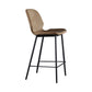 Scandinavian Matte Finish Leather Bar Stool Low Back Home Stool Brown 1 Piece Clearhalo 'Bar Furniture' 'Bar Stools' 'bar_stools' 'Furniture' 'furniture_bar_stools' 'Kitchen & Dining Furniture' 4875525