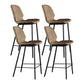 Scandinavian Matte Finish Leather Bar Stool Low Back Home Stool Brown Set of 4 Clearhalo 'Bar Furniture' 'Bar Stools' 'bar_stools' 'Furniture' 'furniture_bar_stools' 'Kitchen & Dining Furniture' 4875527