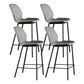 Scandinavian Matte Finish Leather Bar Stool Low Back Home Stool Light Gray Set of 4 Clearhalo 'Bar Furniture' 'Bar Stools' 'bar_stools' 'Furniture' 'furniture_bar_stools' 'Kitchen & Dining Furniture' 4875530
