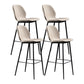 Scandinavian Matte Finish Leather Bar Stool Low Back Home Stool Grey Set of 4 Clearhalo 'Bar Furniture' 'Bar Stools' 'bar_stools' 'Furniture' 'furniture_bar_stools' 'Kitchen & Dining Furniture' 4875536