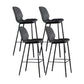 Scandinavian Matte Finish Leather Bar Stool Low Back Home Stool Smoke Gray Set of 4 Clearhalo 'Bar Furniture' 'Bar Stools' 'bar_stools' 'Furniture' 'furniture_bar_stools' 'Kitchen & Dining Furniture' 4875539