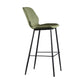 Scandinavian Matte Finish Leather Bar Stool Low Back Home Stool Army Green 1 Piece Clearhalo 'Bar Furniture' 'Bar Stools' 'bar_stools' 'Furniture' 'furniture_bar_stools' 'Kitchen & Dining Furniture' 4875540