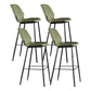 Scandinavian Matte Finish Leather Bar Stool Low Back Home Stool Army Green Set of 4 Clearhalo 'Bar Furniture' 'Bar Stools' 'bar_stools' 'Furniture' 'furniture_bar_stools' 'Kitchen & Dining Furniture' 4875542