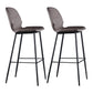 Scandinavian Matte Finish Leather Bar Stool Low Back Home Stool Coffee Set of 2 Clearhalo 'Bar Furniture' 'Bar Stools' 'bar_stools' 'Furniture' 'furniture_bar_stools' 'Kitchen & Dining Furniture' 4875544