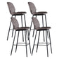 Scandinavian Matte Finish Leather Bar Stool Low Back Home Stool Coffee Set of 4 Clearhalo 'Bar Furniture' 'Bar Stools' 'bar_stools' 'Furniture' 'furniture_bar_stools' 'Kitchen & Dining Furniture' 4875545