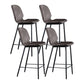 Scandinavian Matte Finish Leather Bar Stool Low Back Home Stool Dark Brown Set of 4 Clearhalo 'Bar Furniture' 'Bar Stools' 'bar_stools' 'Furniture' 'furniture_bar_stools' 'Kitchen & Dining Furniture' 4875548