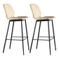 Scandinavian Matte Finish Leather Bar Stool Low Back Home Stool Off-White Set of 2 Clearhalo 'Bar Furniture' 'Bar Stools' 'bar_stools' 'Furniture' 'furniture_bar_stools' 'Kitchen & Dining Furniture' 4875553