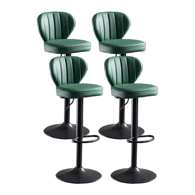 Modern Adjustable Height Swivel Barstool Restaurant Leather Stool Blackish Green 4 Piece Set Clearhalo 'Bar Furniture' 'Bar Stools' 'bar_stools' 'furn' 'furn_bar_stools' 'Furniture' 'furniture_bar_stools' 'Kitchen & Dining Furniture' 4875562