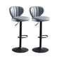 Modern Adjustable Height Swivel Barstool Restaurant Leather Stool Smoke Gray 2 Piece Set Clearhalo 'Bar Furniture' 'Bar Stools' 'bar_stools' 'furn' 'furn_bar_stools' 'Furniture' 'furniture_bar_stools' 'Kitchen & Dining Furniture' 4875566