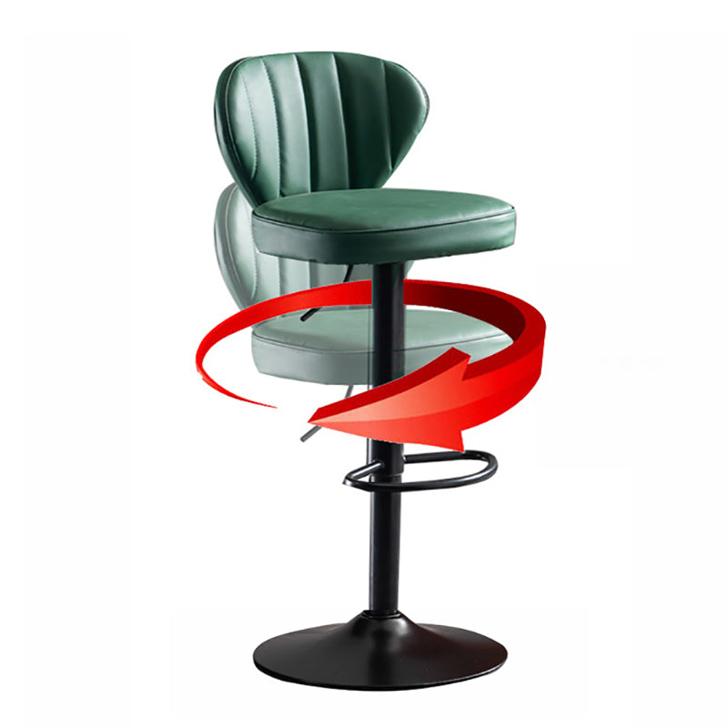 Modern Adjustable Height Swivel Barstool Restaurant Leather Stool Clearhalo 'Bar Furniture' 'Bar Stools' 'bar_stools' 'furn' 'furn_bar_stools' 'Furniture' 'furniture_bar_stools' 'Kitchen & Dining Furniture' 4875567
