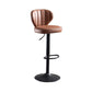 Modern Adjustable Height Swivel Barstool Restaurant Leather Stool Brown 1 Piece Clearhalo 'Bar Furniture' 'Bar Stools' 'bar_stools' 'furn' 'furn_bar_stools' 'Furniture' 'furniture_bar_stools' 'Kitchen & Dining Furniture' 4875569
