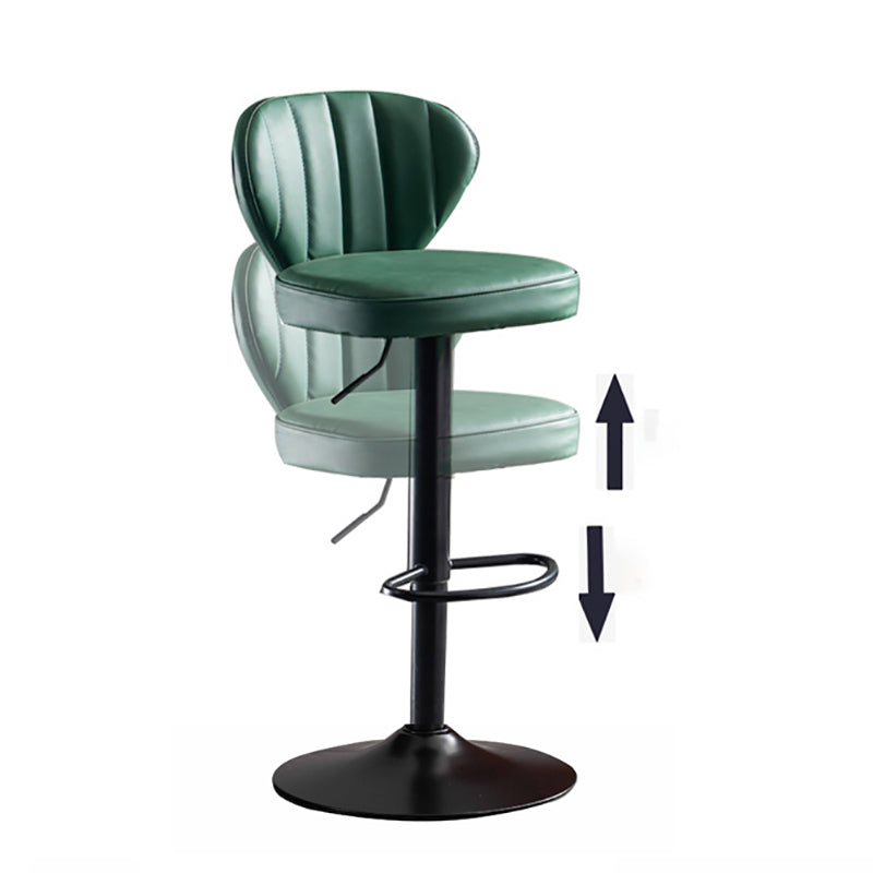Modern Adjustable Height Swivel Barstool Restaurant Leather Stool Clearhalo 'Bar Furniture' 'Bar Stools' 'bar_stools' 'furn' 'furn_bar_stools' 'Furniture' 'furniture_bar_stools' 'Kitchen & Dining Furniture' 4875570
