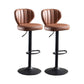 Modern Adjustable Height Swivel Barstool Restaurant Leather Stool Brown 2 Piece Set Clearhalo 'Bar Furniture' 'Bar Stools' 'bar_stools' 'furn' 'furn_bar_stools' 'Furniture' 'furniture_bar_stools' 'Kitchen & Dining Furniture' 4875571