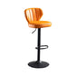 Modern Adjustable Height Swivel Barstool Restaurant Leather Stool Orange 1 Piece Clearhalo 'Bar Furniture' 'Bar Stools' 'bar_stools' 'furn' 'furn_bar_stools' 'Furniture' 'furniture_bar_stools' 'Kitchen & Dining Furniture' 4875574