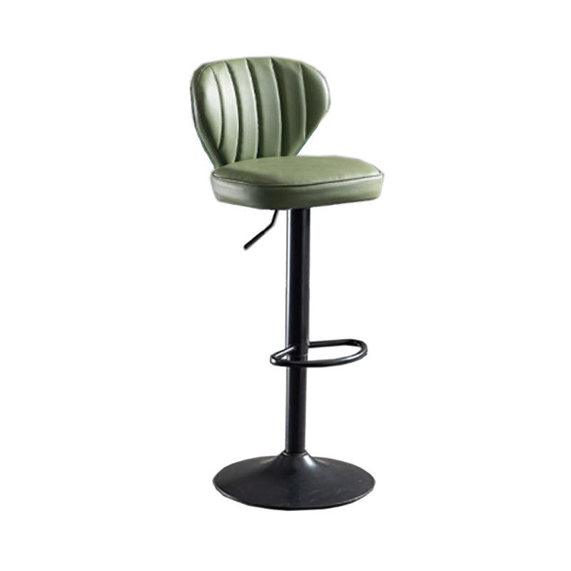 Modern Adjustable Height Swivel Barstool Restaurant Leather Stool Green 1 Piece Clearhalo 'Bar Furniture' 'Bar Stools' 'bar_stools' 'furn' 'furn_bar_stools' 'Furniture' 'furniture_bar_stools' 'Kitchen & Dining Furniture' 4875577