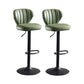 Modern Adjustable Height Swivel Barstool Restaurant Leather Stool Green 2 Piece Set Clearhalo 'Bar Furniture' 'Bar Stools' 'bar_stools' 'furn' 'furn_bar_stools' 'Furniture' 'furniture_bar_stools' 'Kitchen & Dining Furniture' 4875578