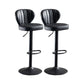 Modern Adjustable Height Swivel Barstool Restaurant Leather Stool Black 2 Piece Set Clearhalo 'Bar Furniture' 'Bar Stools' 'bar_stools' 'furn' 'furn_bar_stools' 'Furniture' 'furniture_bar_stools' 'Kitchen & Dining Furniture' 4875581