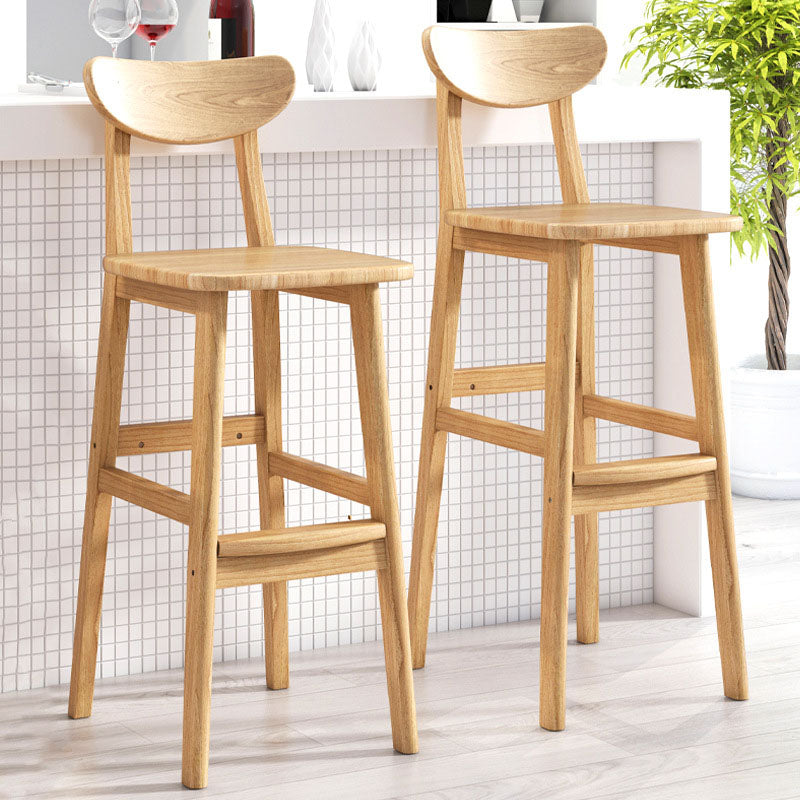 Scandinavian Milk Tea Shop Footrest Stool Matte Finish Solid Wood Bar Stool Clearhalo 'Bar Furniture' 'Bar Stools' 'bar_stools' 'furn' 'furn_bar_stools' 'Furniture' 'furniture_bar_stools' 'Kitchen & Dining Furniture' 4875613