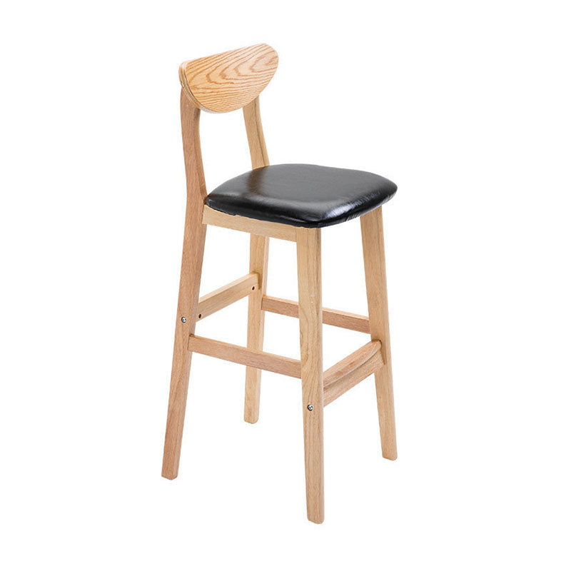 Scandinavian Milk Tea Shop Footrest Stool Matte Finish Solid Wood Bar Stool Black 1 Piece Clearhalo 'Bar Furniture' 'Bar Stools' 'bar_stools' 'furn' 'furn_bar_stools' 'Furniture' 'furniture_bar_stools' 'Kitchen & Dining Furniture' 4875614