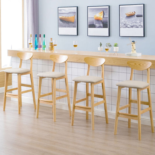 Scandinavian Milk Tea Shop Footrest Stool Matte Finish Solid Wood Bar Stool Clearhalo 'Bar Furniture' 'Bar Stools' 'bar_stools' 'furn' 'furn_bar_stools' 'Furniture' 'furniture_bar_stools' 'Kitchen & Dining Furniture' 4875615