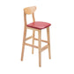 Scandinavian Milk Tea Shop Footrest Stool Matte Finish Solid Wood Bar Stool Red 1 Piece Clearhalo 'Bar Furniture' 'Bar Stools' 'bar_stools' 'furn' 'furn_bar_stools' 'Furniture' 'furniture_bar_stools' 'Kitchen & Dining Furniture' 4875617