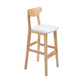 Scandinavian Milk Tea Shop Footrest Stool Matte Finish Solid Wood Bar Stool White 1 Piece Clearhalo 'Bar Furniture' 'Bar Stools' 'bar_stools' 'furn' 'furn_bar_stools' 'Furniture' 'furniture_bar_stools' 'Kitchen & Dining Furniture' 4875619