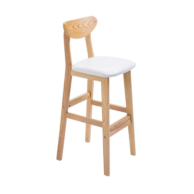 Scandinavian Milk Tea Shop Footrest Stool Matte Finish Solid Wood Bar Stool White 1 Piece Clearhalo 'Bar Furniture' 'Bar Stools' 'bar_stools' 'furn' 'furn_bar_stools' 'Furniture' 'furniture_bar_stools' 'Kitchen & Dining Furniture' 4875619