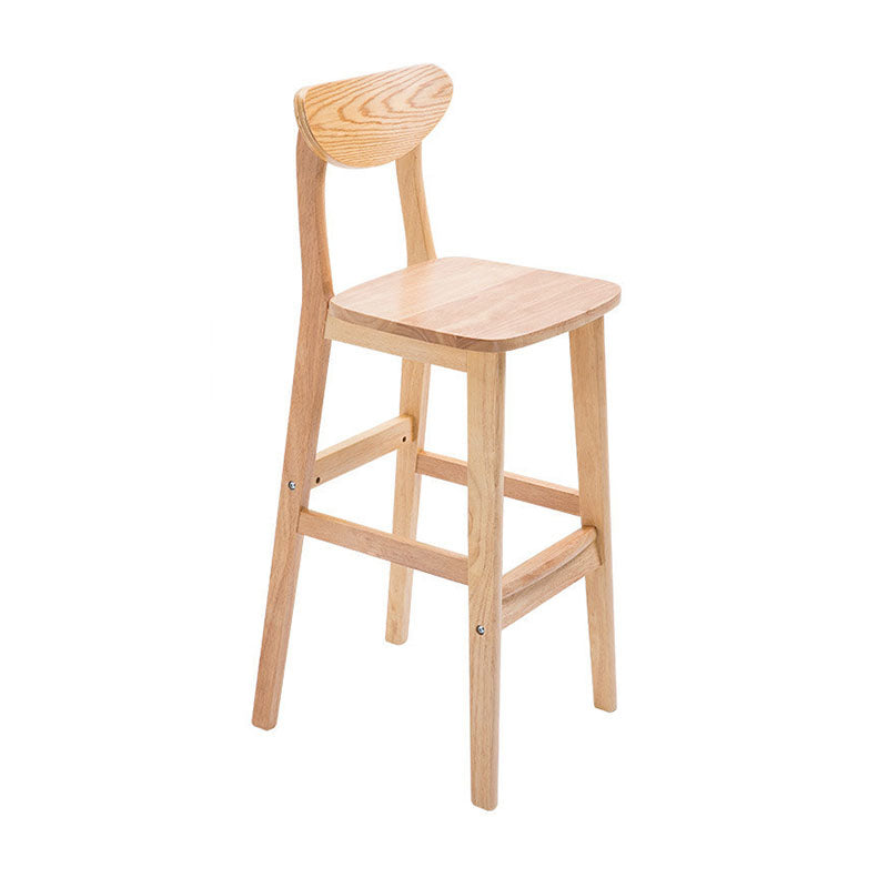 Scandinavian Milk Tea Shop Footrest Stool Matte Finish Solid Wood Bar Stool 1 Piece Clearhalo 'Bar Furniture' 'Bar Stools' 'bar_stools' 'furn' 'furn_bar_stools' 'Furniture' 'furniture_bar_stools' 'Kitchen & Dining Furniture' 4875621