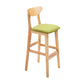 Scandinavian Milk Tea Shop Footrest Stool Matte Finish Solid Wood Bar Stool Green 1 Piece Clearhalo 'Bar Furniture' 'Bar Stools' 'bar_stools' 'furn' 'furn_bar_stools' 'Furniture' 'furniture_bar_stools' 'Kitchen & Dining Furniture' 4875624
