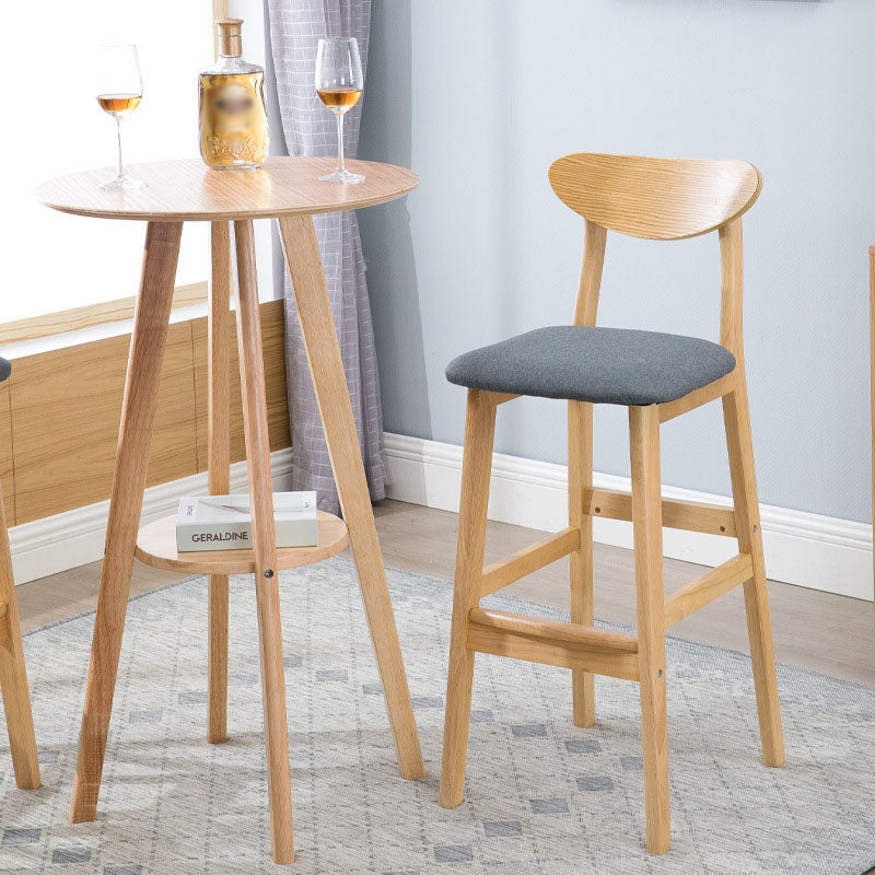 Scandinavian Milk Tea Shop Footrest Stool Matte Finish Solid Wood Bar Stool Clearhalo 'Bar Furniture' 'Bar Stools' 'bar_stools' 'furn' 'furn_bar_stools' 'Furniture' 'furniture_bar_stools' 'Kitchen & Dining Furniture' 4875627