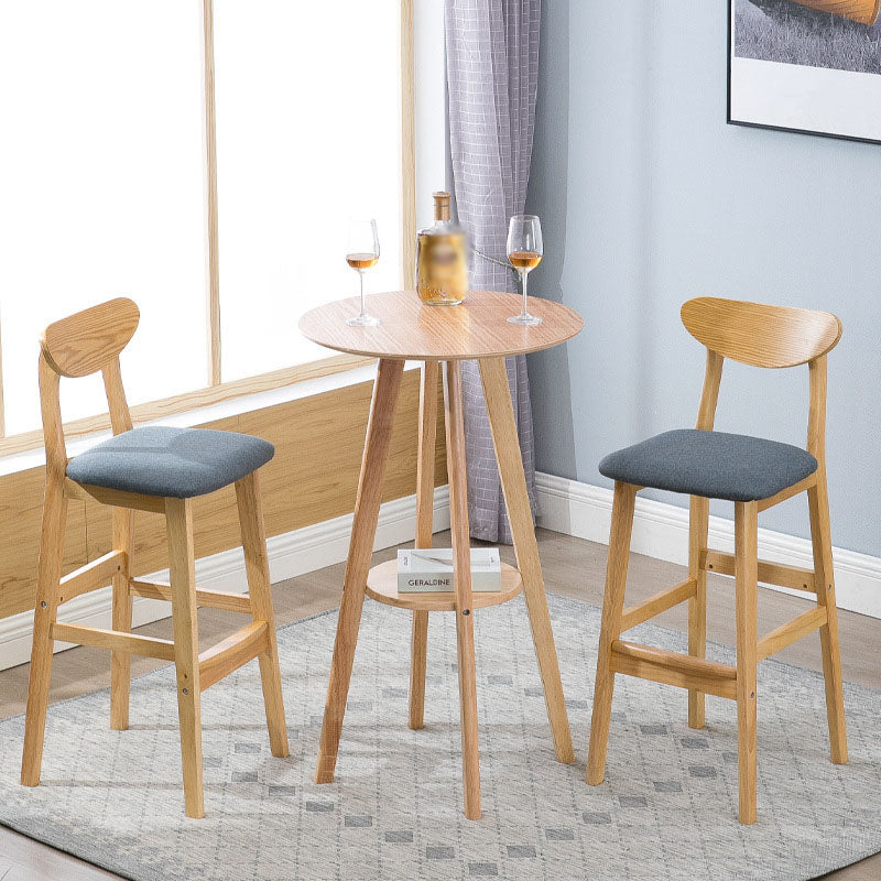 Scandinavian Milk Tea Shop Footrest Stool Matte Finish Solid Wood Bar Stool Clearhalo 'Bar Furniture' 'Bar Stools' 'bar_stools' 'furn' 'furn_bar_stools' 'Furniture' 'furniture_bar_stools' 'Kitchen & Dining Furniture' 4875628