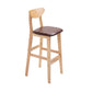 Scandinavian Milk Tea Shop Footrest Stool Matte Finish Solid Wood Bar Stool Brown 1 Piece Clearhalo 'Bar Furniture' 'Bar Stools' 'bar_stools' 'furn' 'furn_bar_stools' 'Furniture' 'furniture_bar_stools' 'Kitchen & Dining Furniture' 4875629
