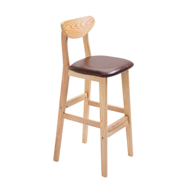 Scandinavian Milk Tea Shop Footrest Stool Matte Finish Solid Wood Bar Stool Brown 1 Piece Clearhalo 'Bar Furniture' 'Bar Stools' 'bar_stools' 'furn' 'furn_bar_stools' 'Furniture' 'furniture_bar_stools' 'Kitchen & Dining Furniture' 4875629