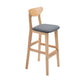 Scandinavian Milk Tea Shop Footrest Stool Matte Finish Solid Wood Bar Stool Grey 1 Piece Clearhalo 'Bar Furniture' 'Bar Stools' 'bar_stools' 'furn' 'furn_bar_stools' 'Furniture' 'furniture_bar_stools' 'Kitchen & Dining Furniture' 4875631