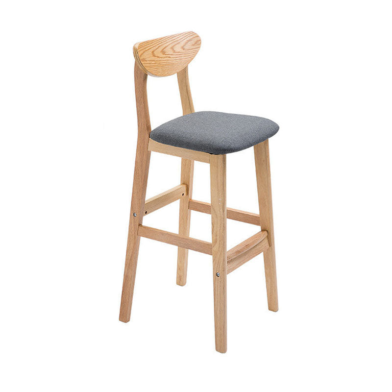 Scandinavian Milk Tea Shop Footrest Stool Matte Finish Solid Wood Bar Stool Grey 1 Piece Clearhalo 'Bar Furniture' 'Bar Stools' 'bar_stools' 'furn' 'furn_bar_stools' 'Furniture' 'furniture_bar_stools' 'Kitchen & Dining Furniture' 4875631