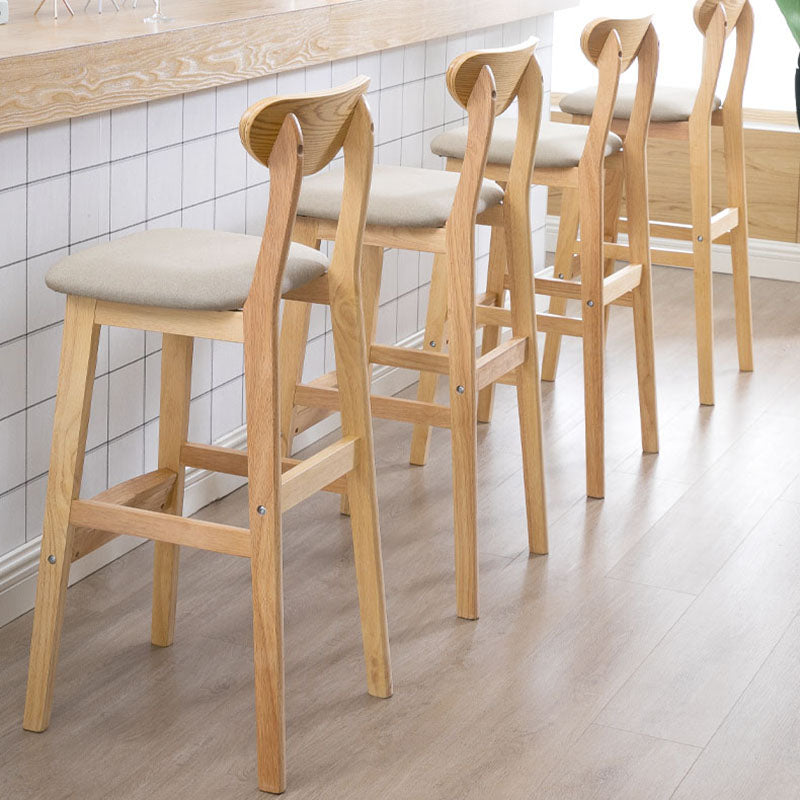 Scandinavian Milk Tea Shop Footrest Stool Matte Finish Solid Wood Bar Stool Clearhalo 'Bar Furniture' 'Bar Stools' 'bar_stools' 'furn' 'furn_bar_stools' 'Furniture' 'furniture_bar_stools' 'Kitchen & Dining Furniture' 4875636