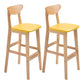 Scandinavian Milk Tea Shop Footrest Stool Matte Finish Solid Wood Bar Stool Yellow 2 Piece Set Clearhalo 'Bar Furniture' 'Bar Stools' 'bar_stools' 'furn' 'furn_bar_stools' 'Furniture' 'furniture_bar_stools' 'Kitchen & Dining Furniture' 4875637