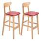 Scandinavian Milk Tea Shop Footrest Stool Matte Finish Solid Wood Bar Stool Red 2 Piece Set Clearhalo 'Bar Furniture' 'Bar Stools' 'bar_stools' 'furn' 'furn_bar_stools' 'Furniture' 'furniture_bar_stools' 'Kitchen & Dining Furniture' 4875639