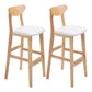 Scandinavian Milk Tea Shop Footrest Stool Matte Finish Solid Wood Bar Stool White 2 Piece Set Clearhalo 'Bar Furniture' 'Bar Stools' 'bar_stools' 'furn' 'furn_bar_stools' 'Furniture' 'furniture_bar_stools' 'Kitchen & Dining Furniture' 4875640