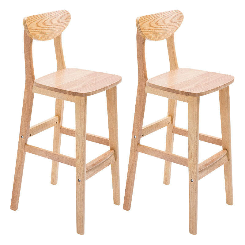 Scandinavian Milk Tea Shop Footrest Stool Matte Finish Solid Wood Bar Stool 2 Piece Set Clearhalo 'Bar Furniture' 'Bar Stools' 'bar_stools' 'furn' 'furn_bar_stools' 'Furniture' 'furniture_bar_stools' 'Kitchen & Dining Furniture' 4875641
