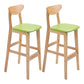 Scandinavian Milk Tea Shop Footrest Stool Matte Finish Solid Wood Bar Stool Fruit Green 2 Piece Set Clearhalo 'Bar Furniture' 'Bar Stools' 'bar_stools' 'furn' 'furn_bar_stools' 'Furniture' 'furniture_bar_stools' 'Kitchen & Dining Furniture' 4875642